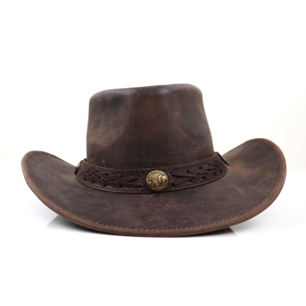 Stellman Leather Tides Hat Rustic Western Outback Cowboy Style Vintage Unisex